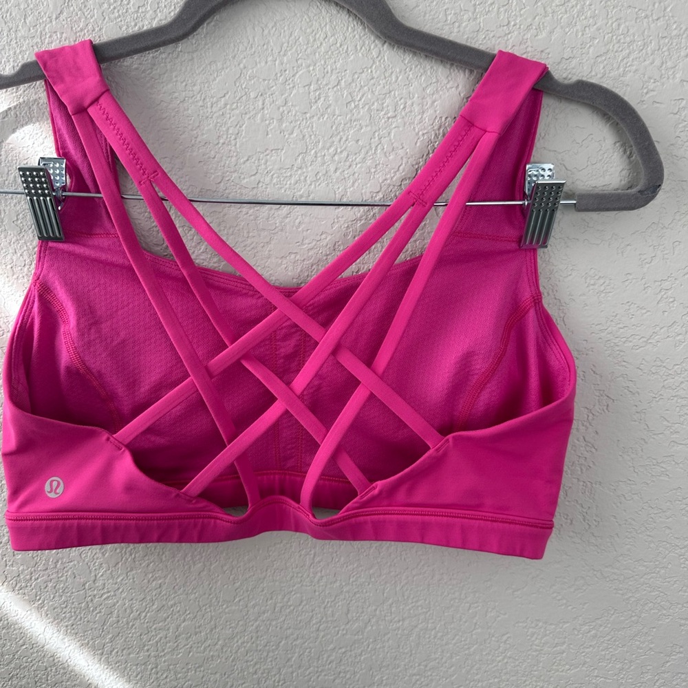 Lululemon Pink Strappy Sports Bra